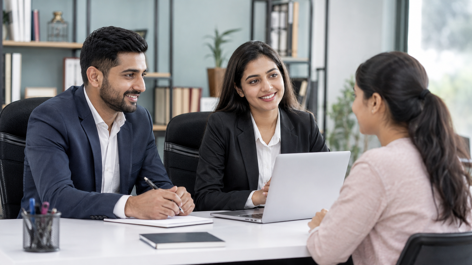 Indian admission counsellor guiding students and parents